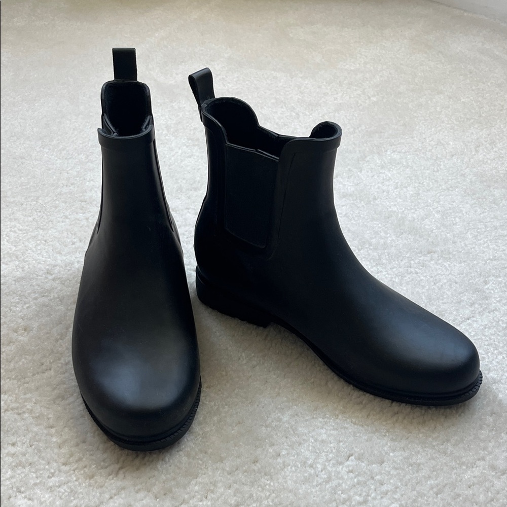 J. Crew Black Chelsea Rain Boots